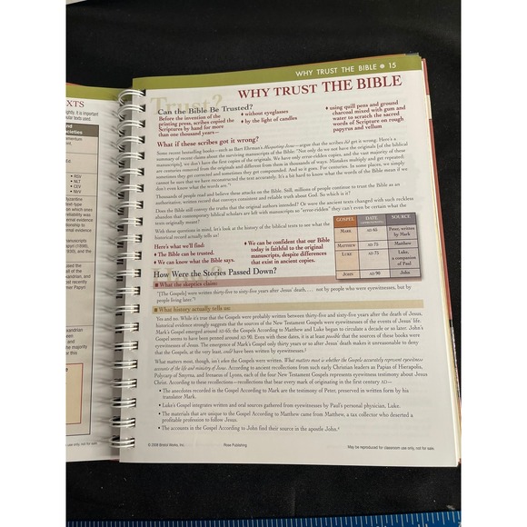 Rose Book of Bible Charts Volume 2 Spiral Bound Hardcover 9781596362758 2022 - Picture 4 of 5